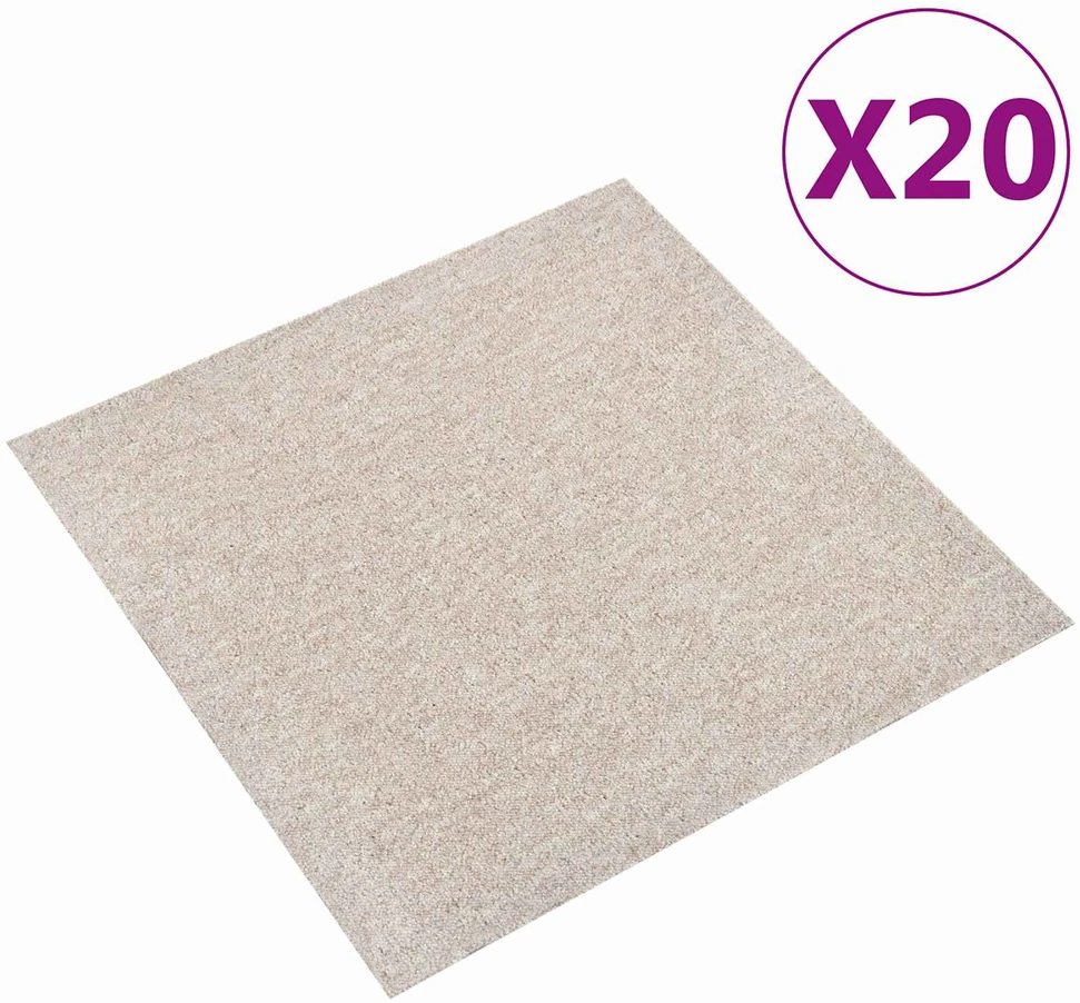 Kilimas 20 vnt. Šviesiai smėlinė 50 x 50 cm 100% polipropileno