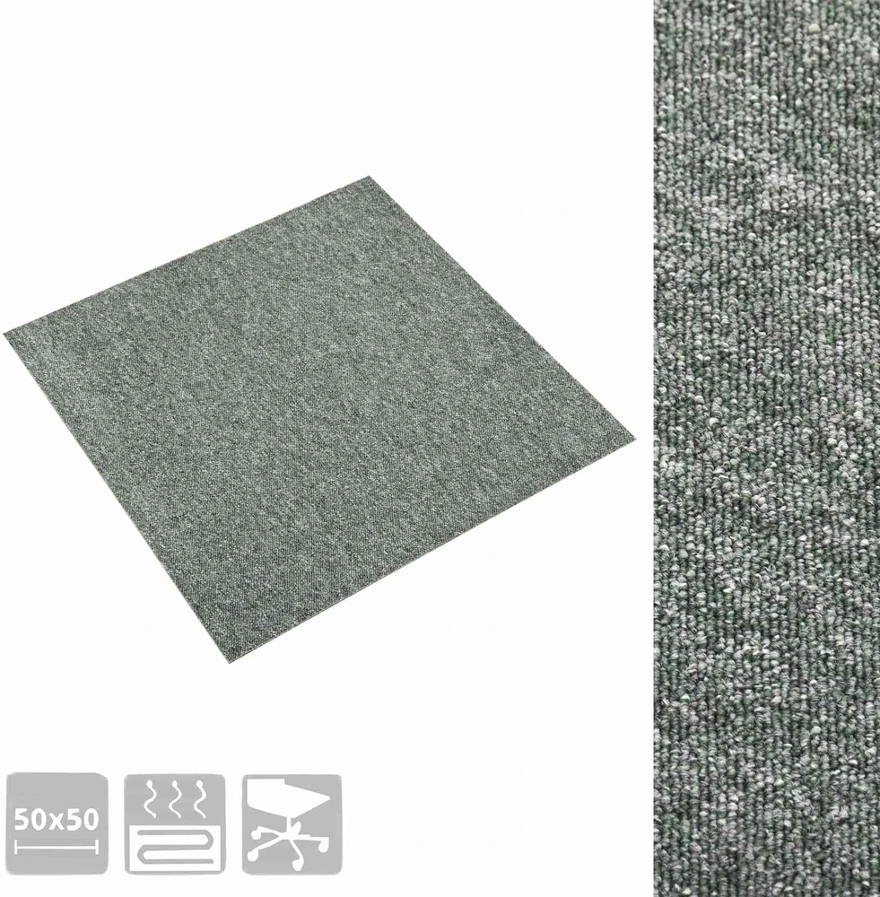 Kilimas 20 vnt. Žalia 50 x 50 cm 100% polipropileno