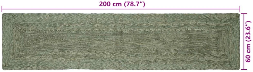 Kilimas Alyvuogių žalia 60 x 200 cm Džiutas
