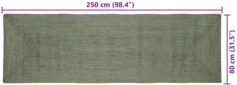Kilimas Alyvuogių žalia 80 x 250 cm Džiutas