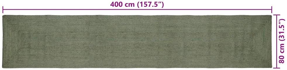 Kilimas Alyvuogių žalia 80 x 400 cm Džiutas