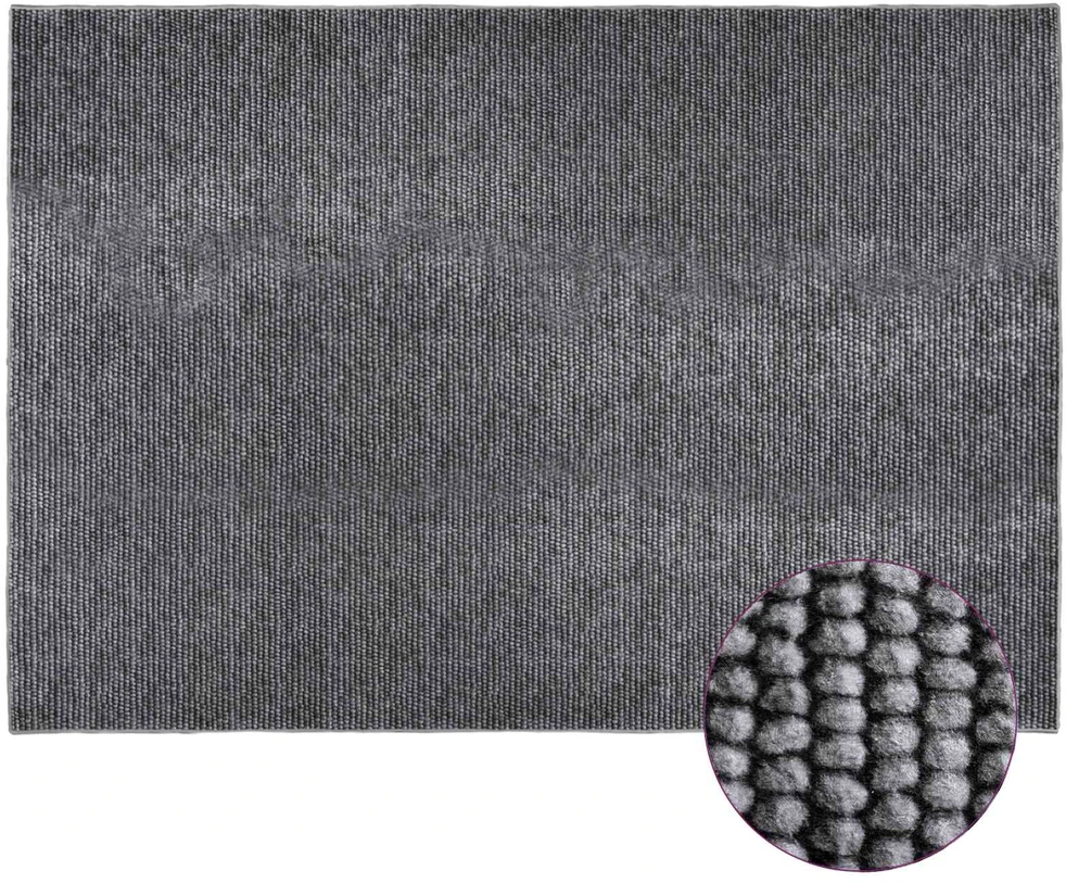 Kilimas Antracito 160 x 230 cm 100% poliesteris 3 mm Plaunamas