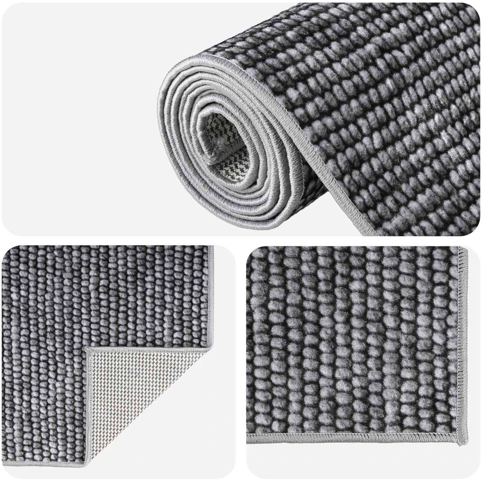 Kilimas Antracito 50 x 200 cm 100% poliesteris 3 mm Plaunamas
