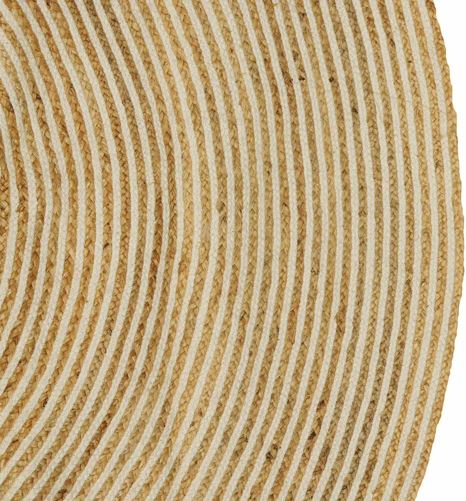 Kilimas Balta Ø 240 cm Džiutas