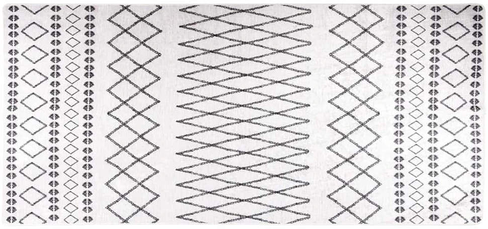 Kilimas, juodos ir baltos spalvos, 80x300cm, neslystantis