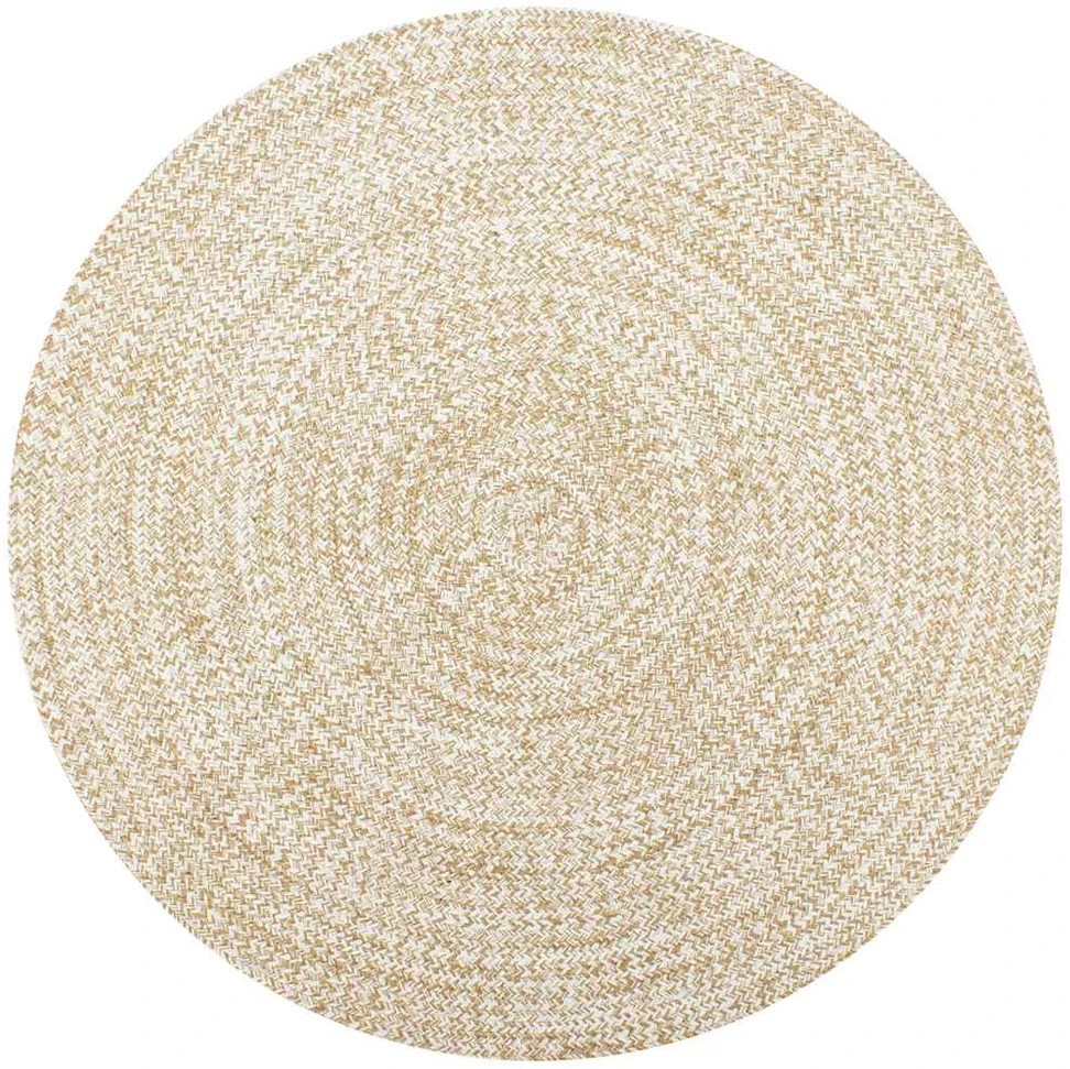 Kilimas, baltos ir natūralios sp., 90cm, džiutas, rankų darbo