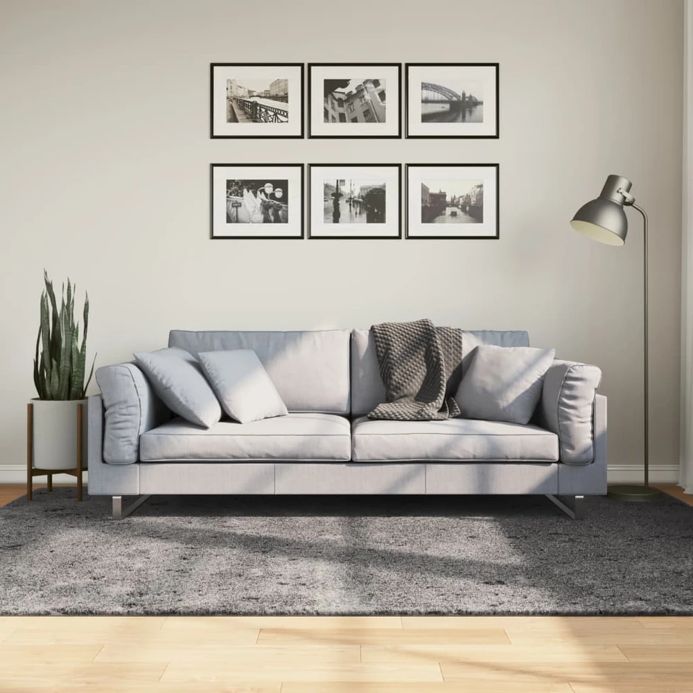 Kilimas HUARTE, antracito, 160x230 cm, trumpi šereliai