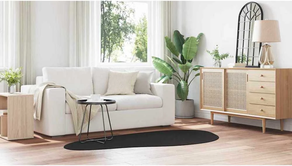 Kilimas HUARTE Juoda 100 x 200 cm Poliesteris