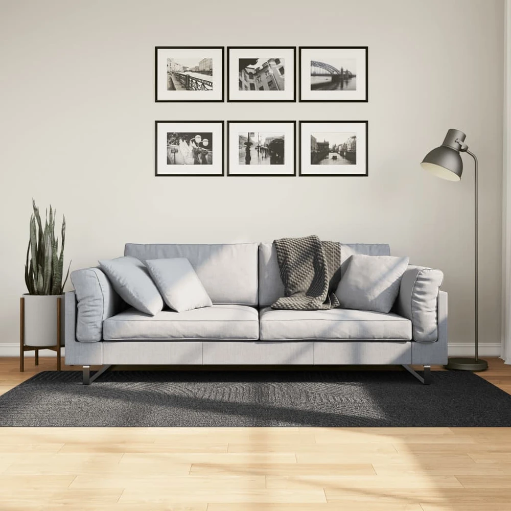 Kilimas IZA, antracito, 100x200cm, trumpi šereliai