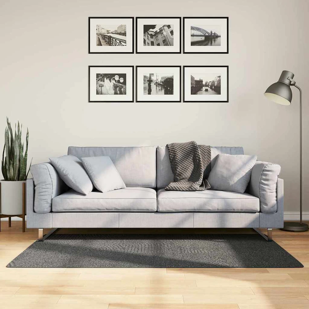 Kilimas IZA, antracito, 80x150cm, trumpi šereliai