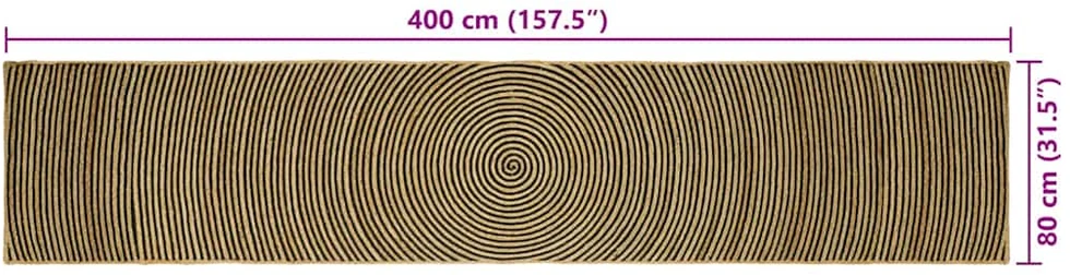 Kilimas Natūrali ir juoda 80 x 400 cm Džiutas