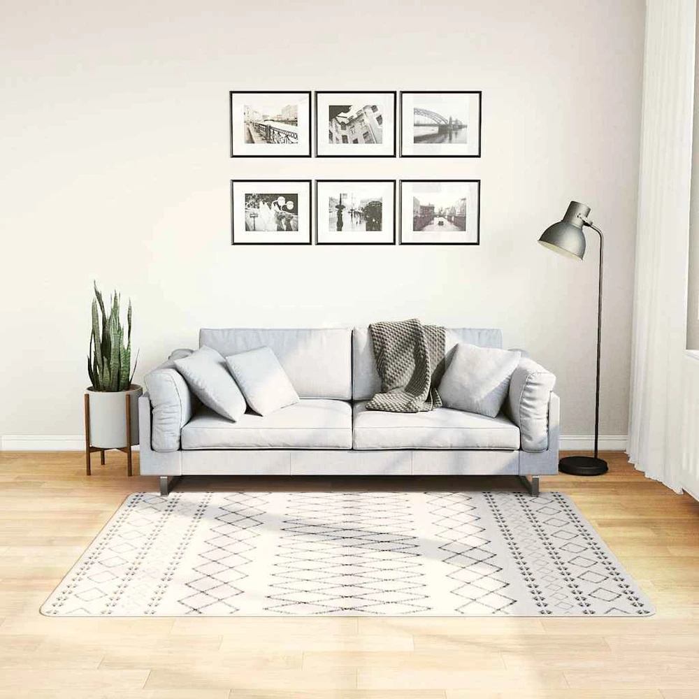 Kilimas, juodas ir baltas, 120x170cm, neslystantis, plaunamas
