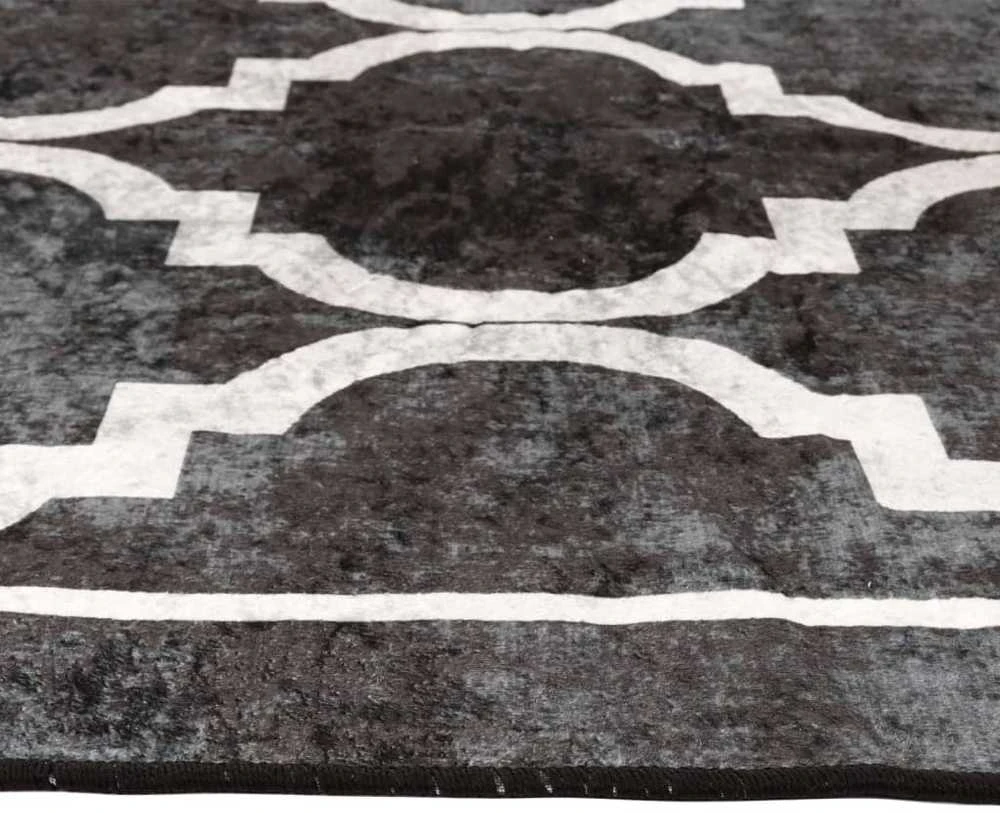 Kilimas, juodas ir baltas, 190x300cm, neslystantis, skalbiamas