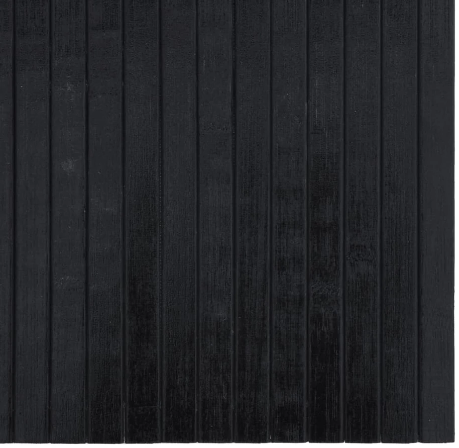 Kilimas, juodos spalvos, 100x400cm, bambukas, stačiakampis