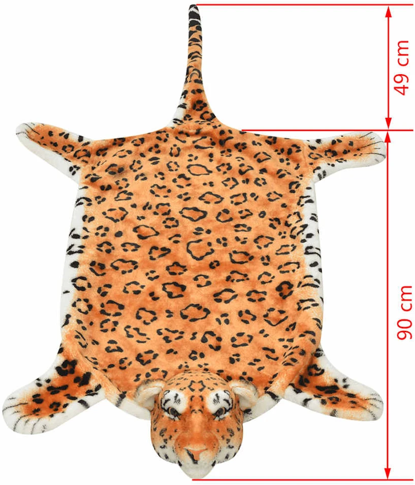 Kilimas leopardas, pliušinis, 139 cm, rudas