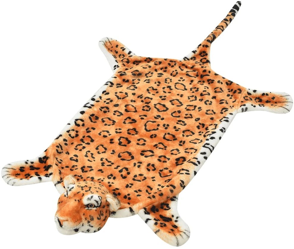 Kilimas leopardas, pliušinis, 139 cm, rudas