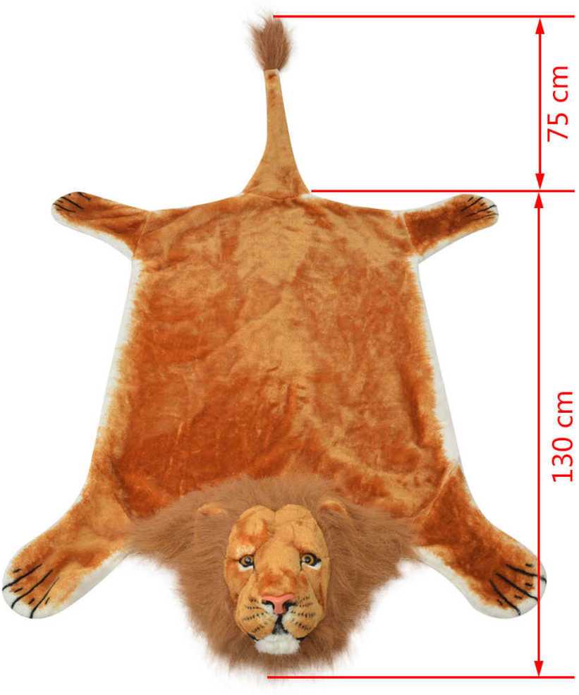 Kilimas liūtas, pliušinis, 205 cm, rudas
