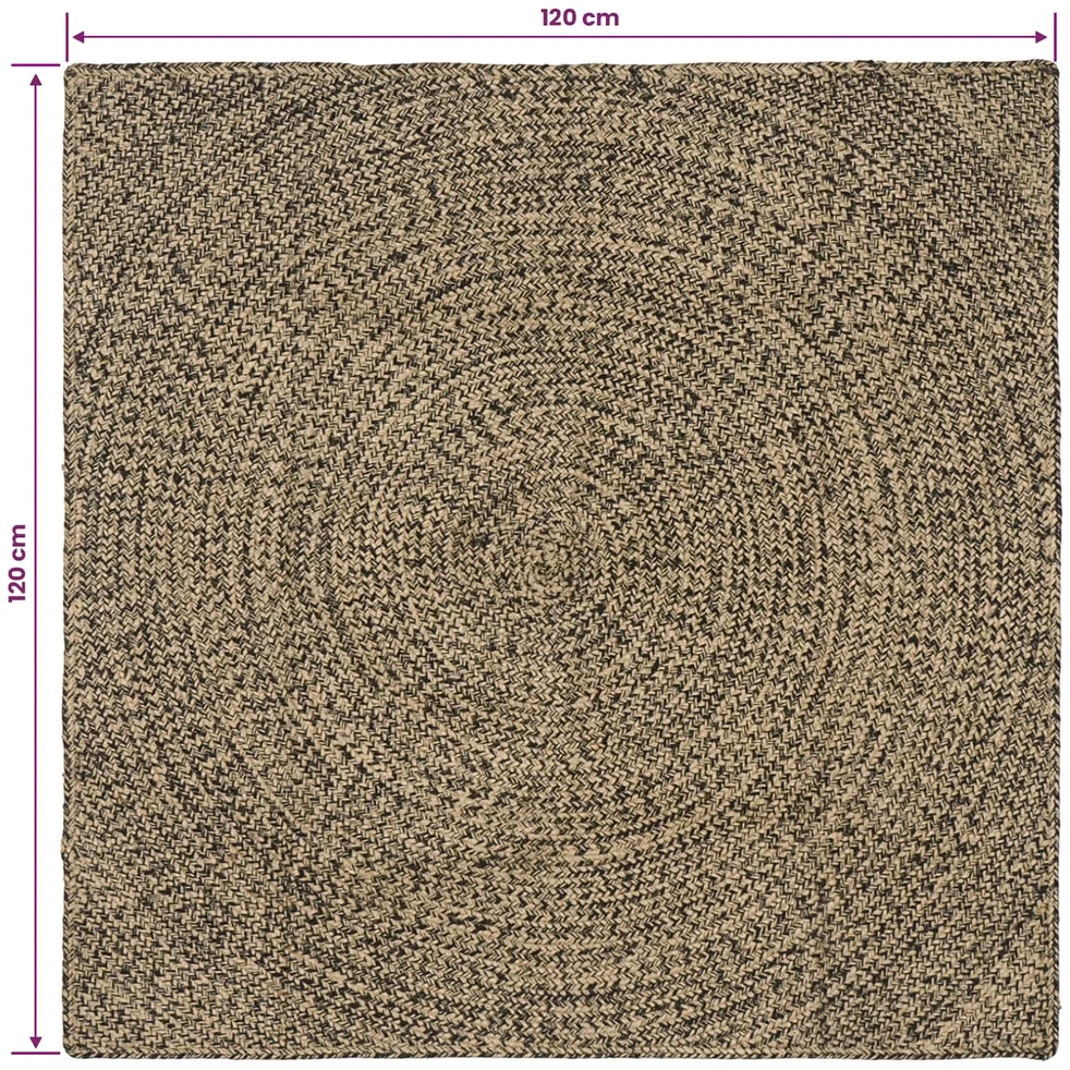 Kilimas Natūrali ir juoda 120 x 120 cm Džiutas