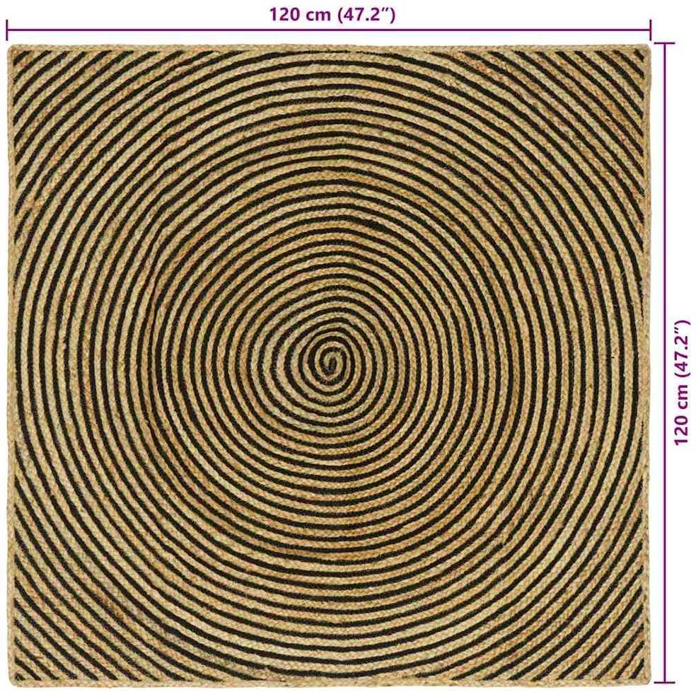 Kilimas Juoda 120 x 120 cm Džiutas