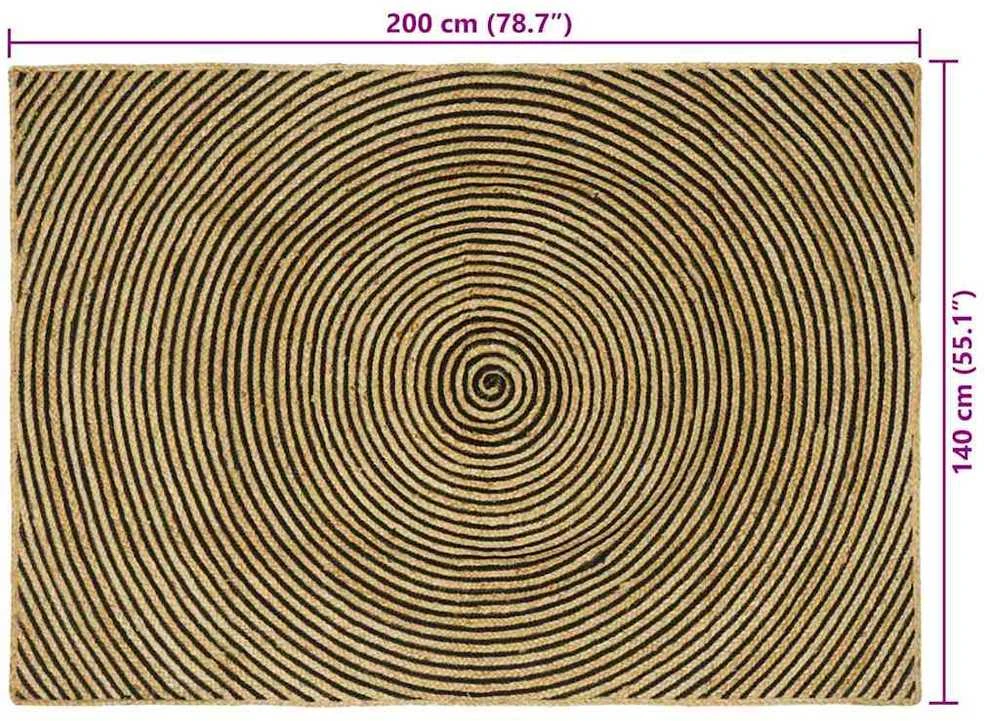 Kilimas Juoda 140 x 200 cm Džiutas