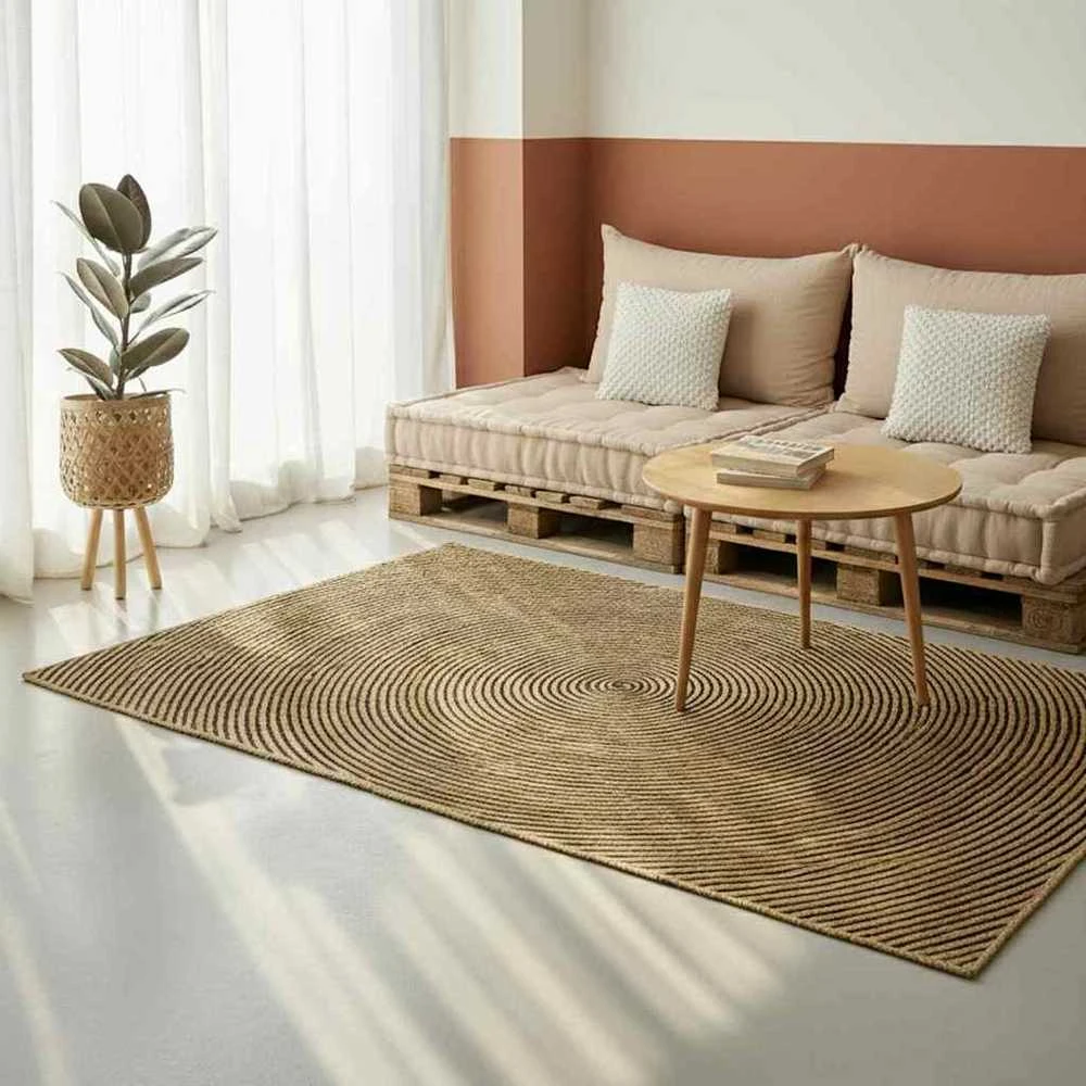 Kilimas Juoda 140 x 200 cm Džiutas