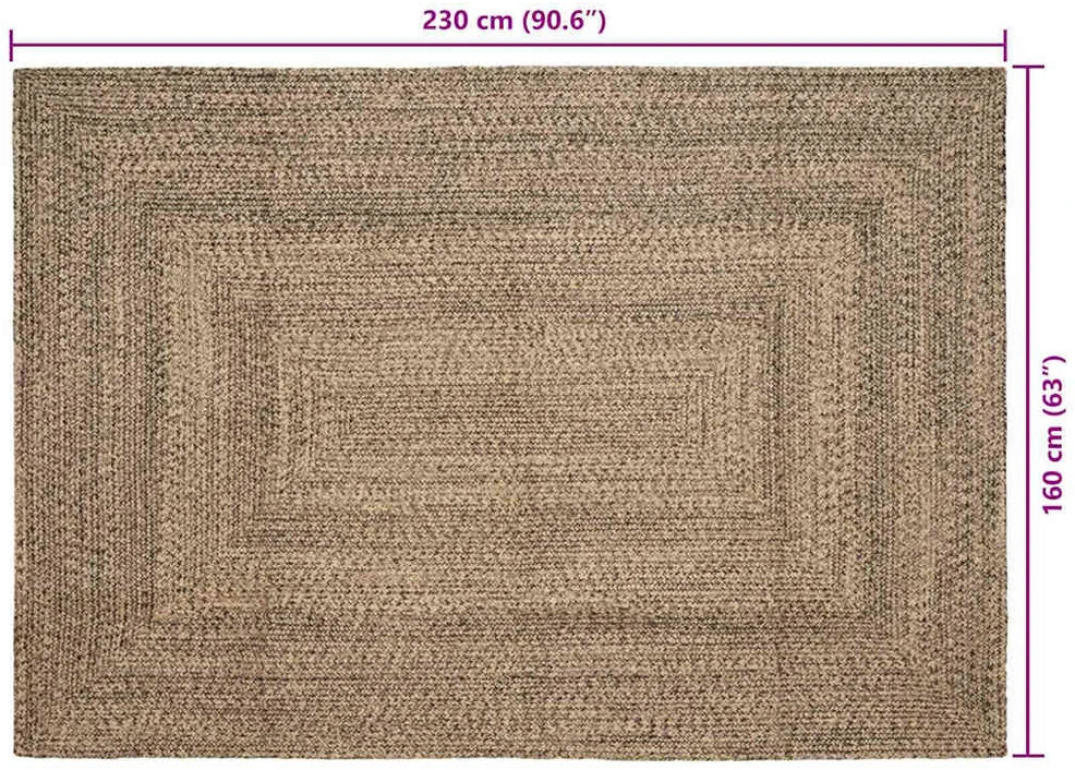 Kilimas Natūrali ir juoda 160 x 230 cm Džiutas