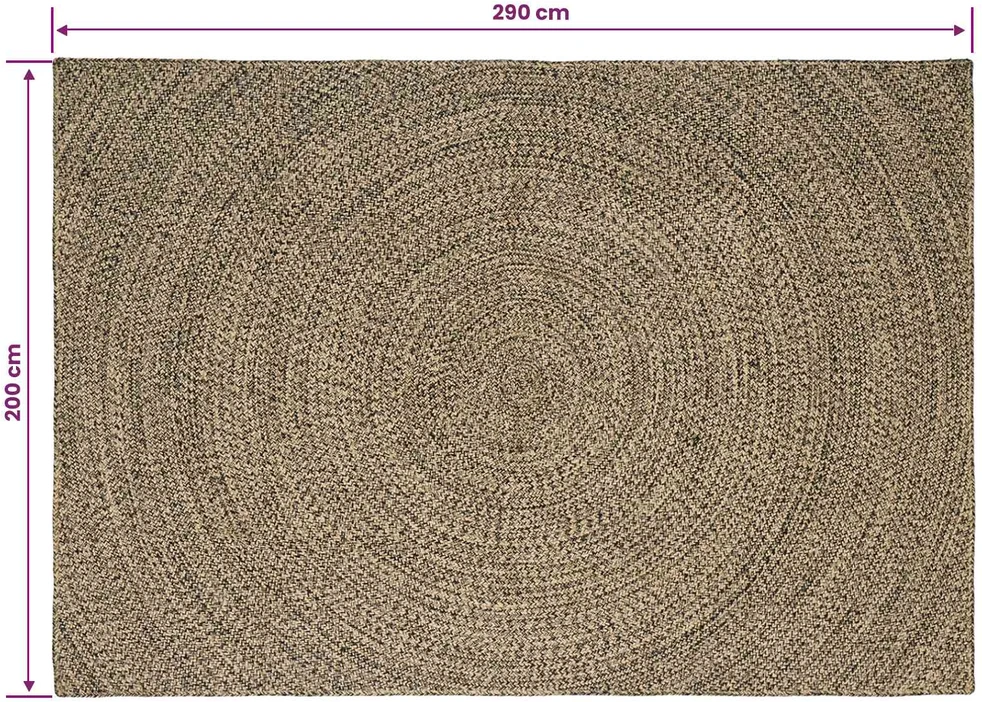 Kilimas Natūrali ir juoda 200 x 290 cm Džiutas