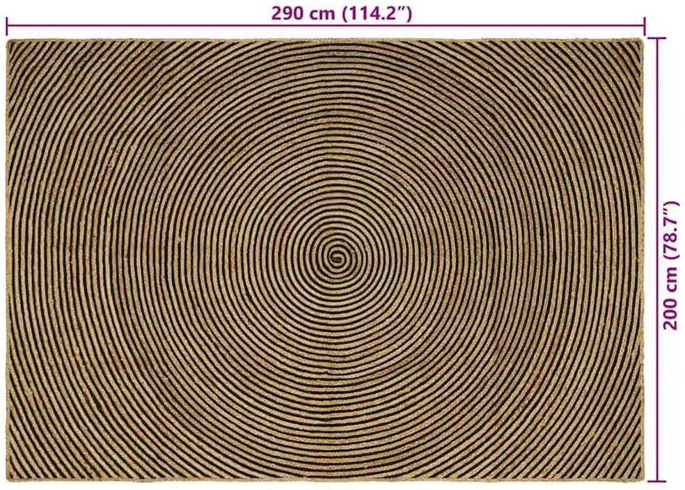 Kilimas Juoda 200 x 290 cm Džiutas