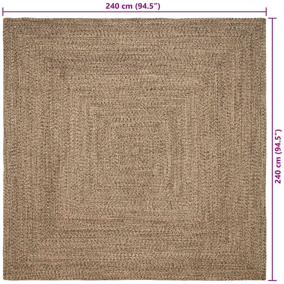 Kilimas Natūrali ir juoda 240 x 240 cm Džiutas