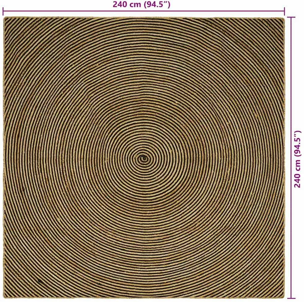 Kilimas Juoda 240 x 240 cm Džiutas