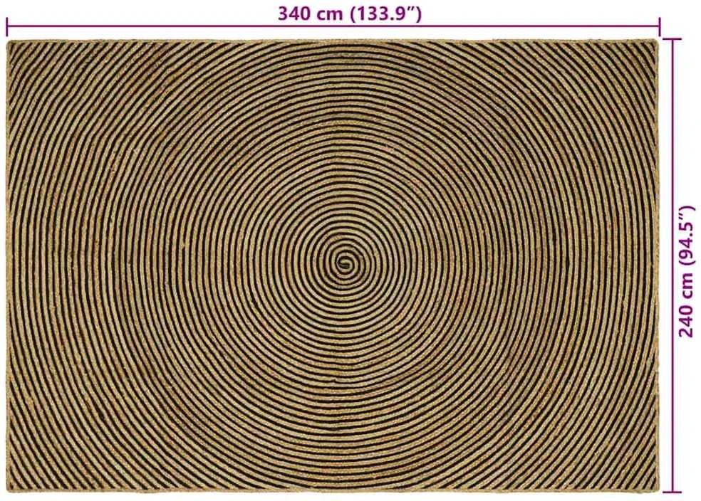 Kilimas Juoda 240 x 340 cm Džiutas
