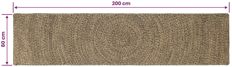 Kilimas Natūrali ir juoda 60 x 200 cm Džiutas