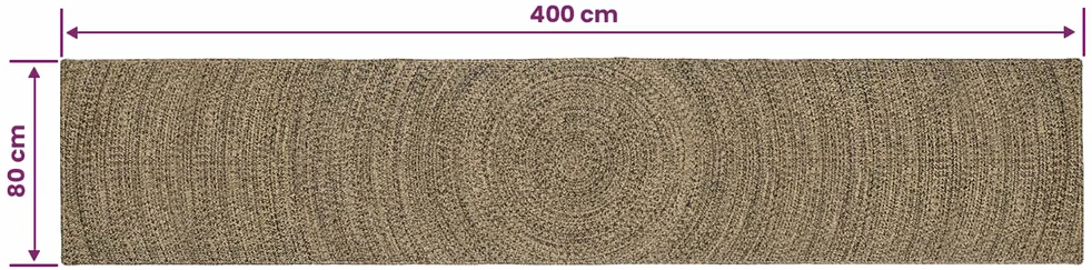 Kilimas Natūrali ir juoda 80 x 400 cm Džiutas