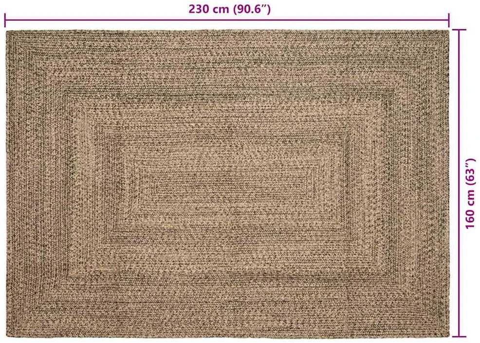 Kilimas Natūrali ir juoda 160 x 230 cm Džiutas