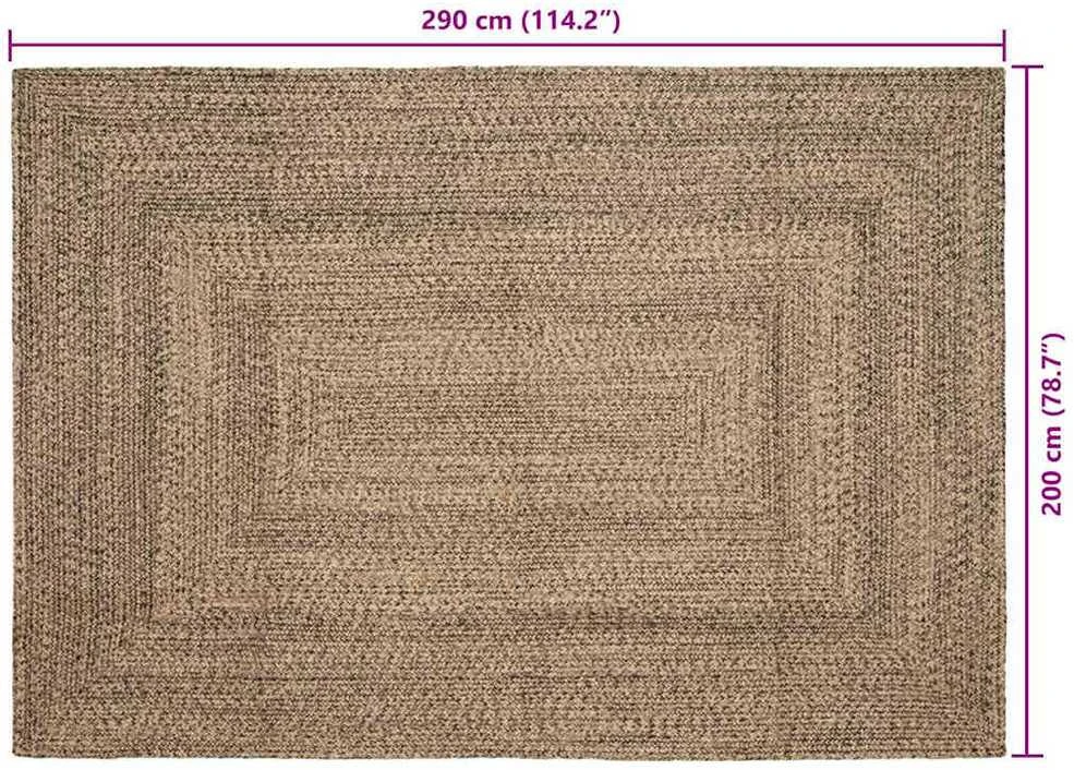 Kilimas Natūrali ir juoda 200 x 290 cm Džiutas