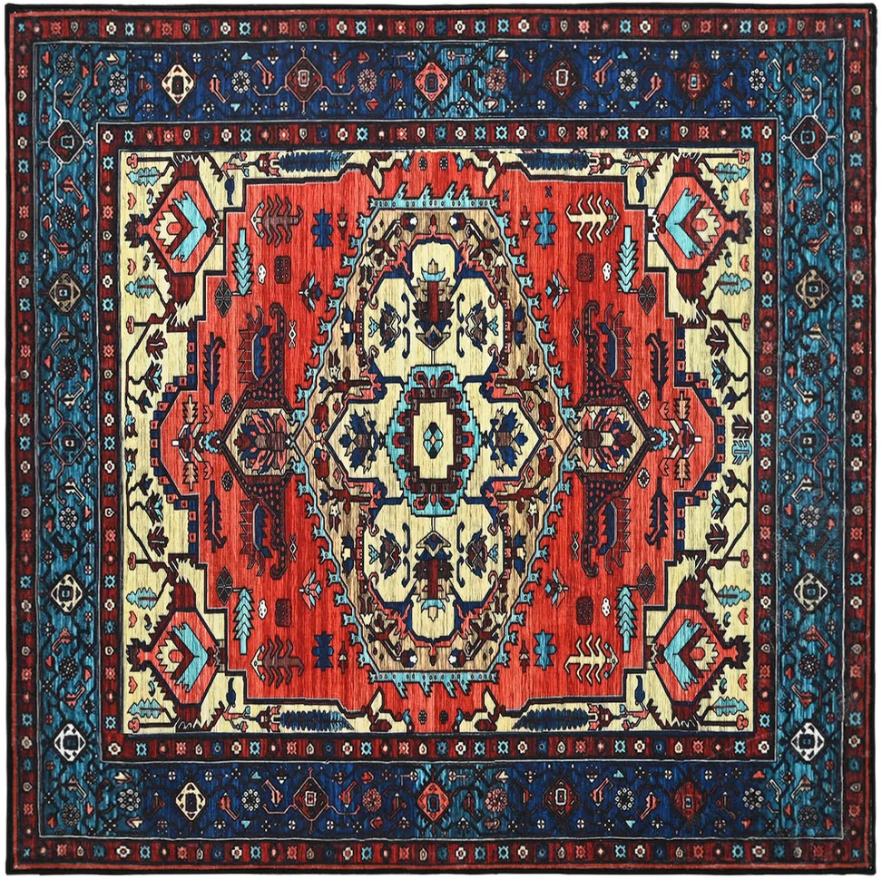 Kilimas ORIZ Raudona 200 x 200 cm 100% poliesteris