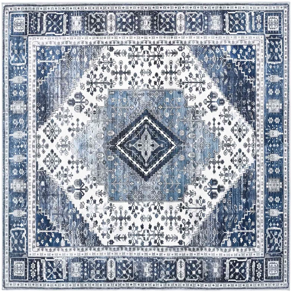 Kilimas ORIZ Tamsiai mėlyna 160 x 160 cm 100% poliesteris