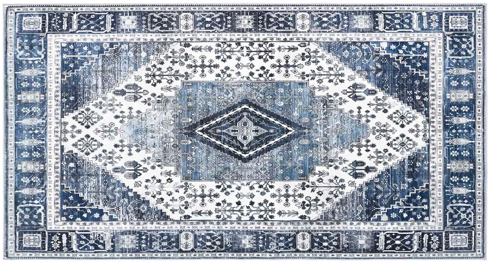 Kilimas ORIZ Tamsiai mėlyna 80 x 150 cm 100% poliesteris