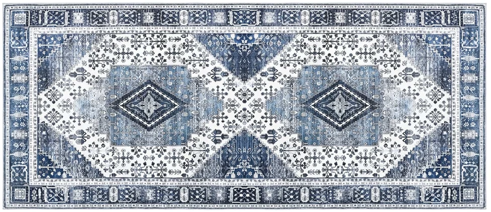 Kilimas ORIZ Tamsiai mėlyna 80 x 200 cm 100% poliesteris