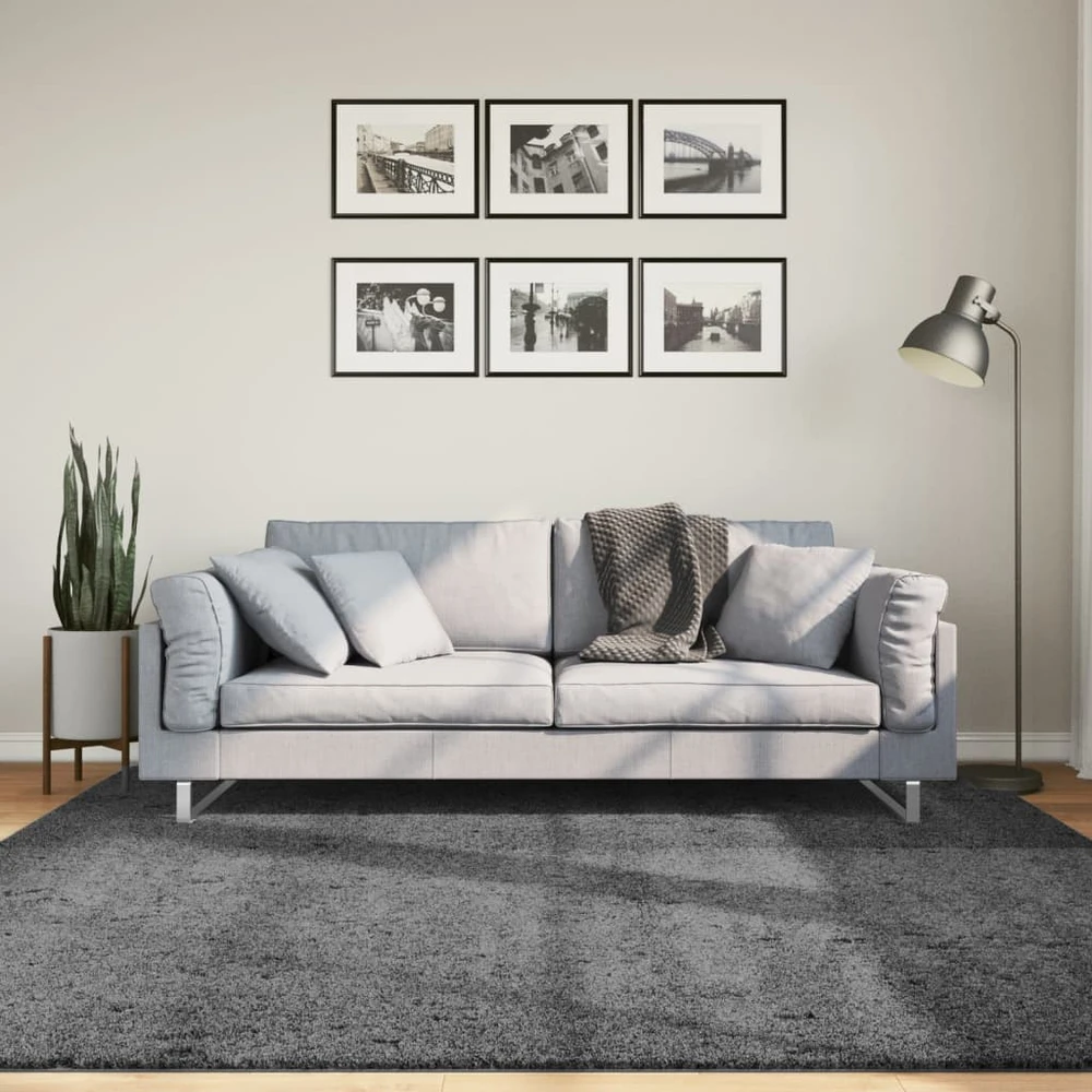 Kilimas OVIEDO, antracito spalvos, 200x200cm, trumpi šereliai