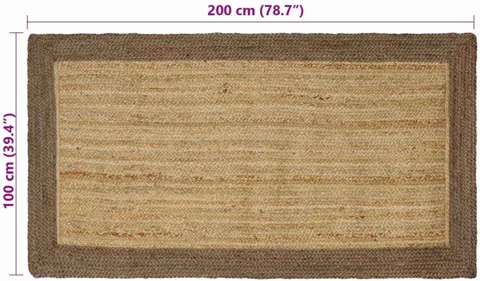 Kilimas Pilka ir natūrali 100 x 200 cm Džiutas