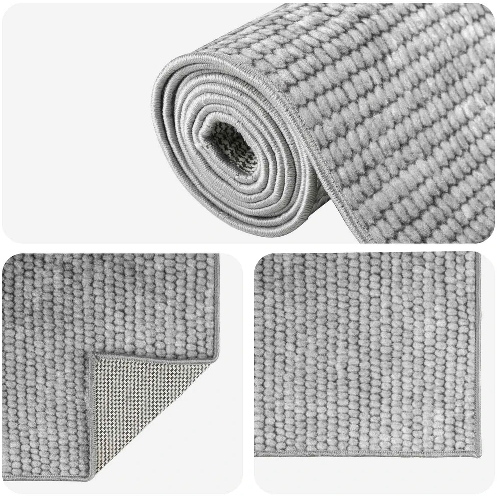 Kilimas Pilka 50 x 200 cm 100% poliesteris 3 mm Plaunamas
