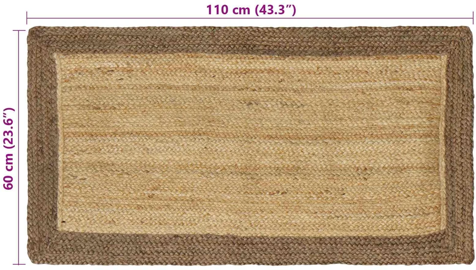 Kilimas Pilka ir natūrali 60 x 110 cm Džiutas
