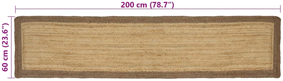 Kilimas Pilka ir natūrali 60 x 200 cm Džiutas