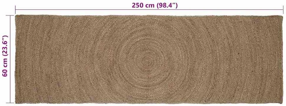 Zoninės kiliminės dangos Pilka 60 x 250 cm Džiutas
