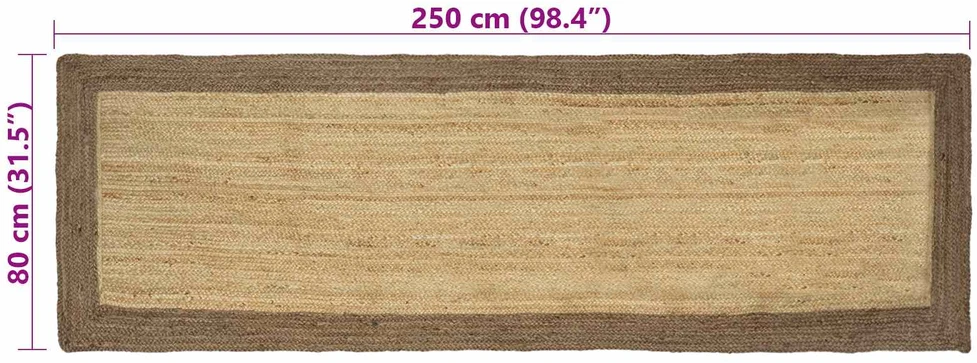 Kilimas Pilka ir natūrali 80 x 250 cm Džiutas