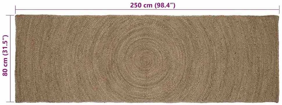 Kilimas Pilka 80 x 250 cm Džiutas