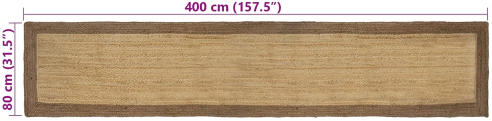 Kilimas Pilka ir natūrali 80 x 400 cm Džiutas