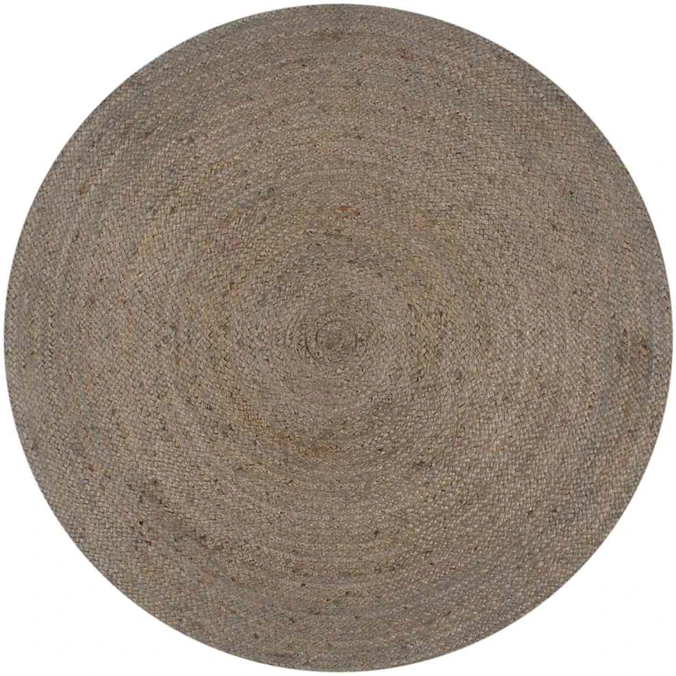 Kilimas, pilkas, 150cm, džiutas, apvalus, rankų darbo