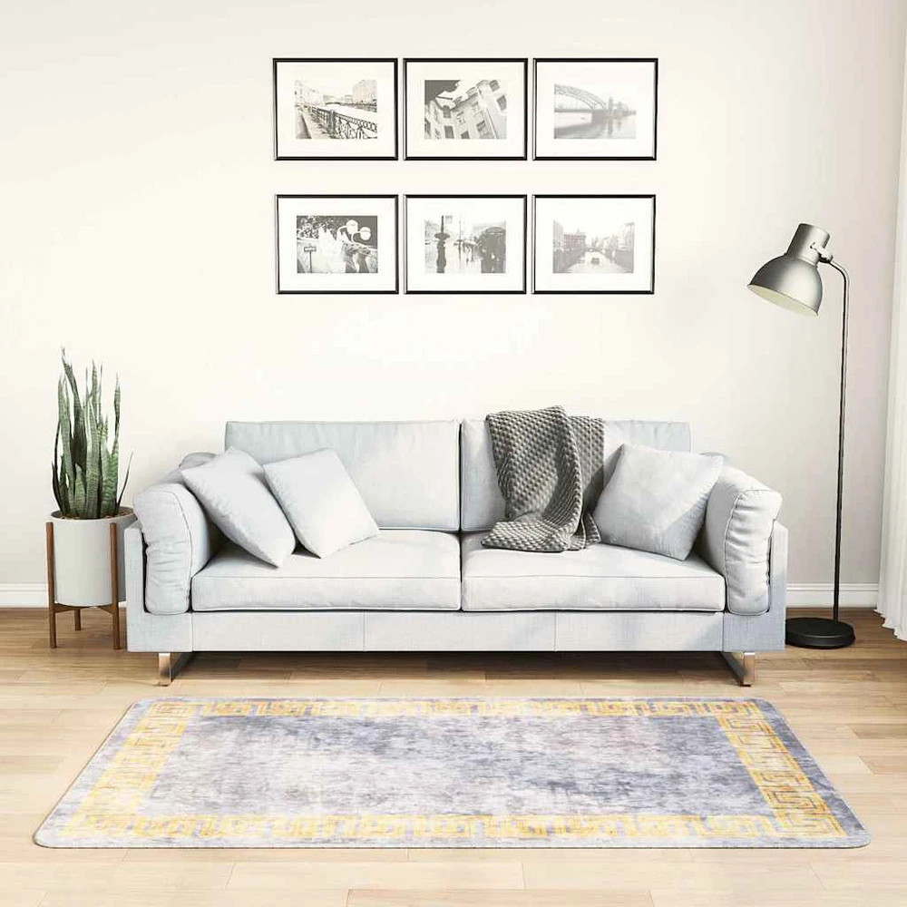 Kilimas, pilkos spalvos, 80x150cm, neslystantis, skalbiamas